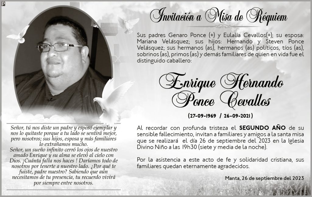 SR ENRIQUE HERNANDO PONCE CEVALLOS La Marea