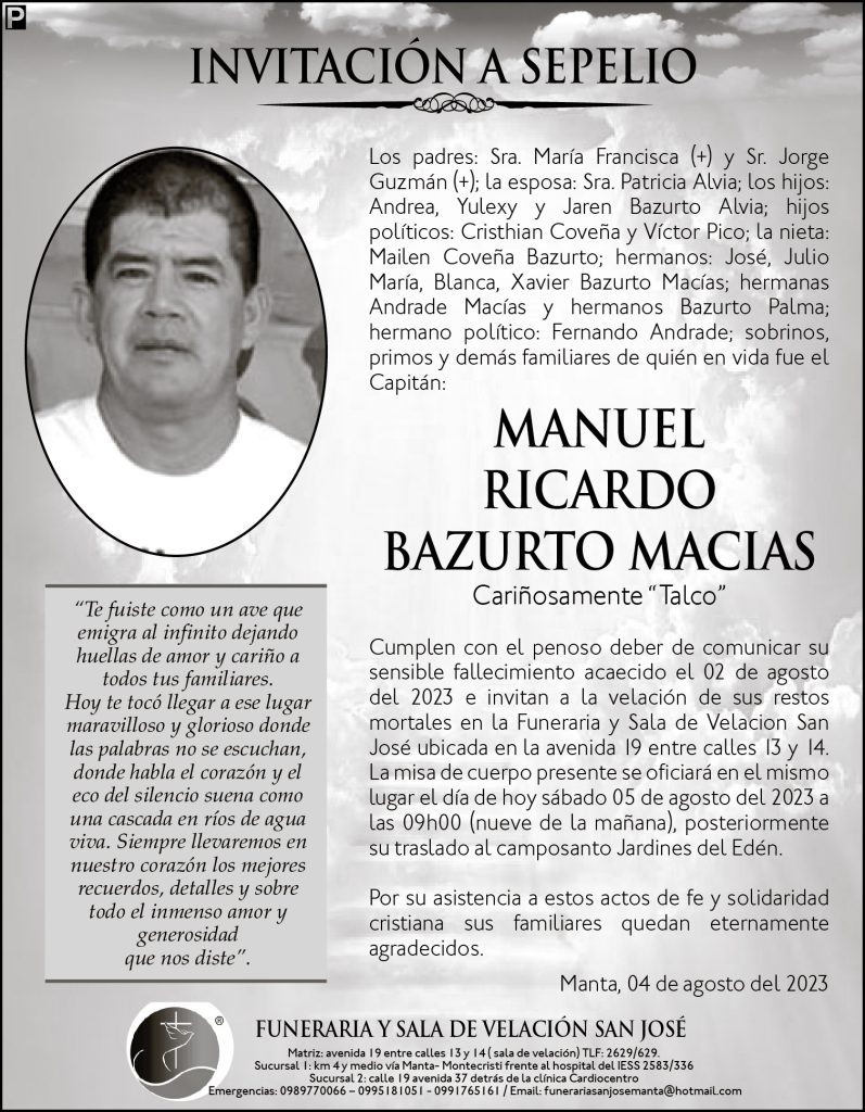 SR.MANUEL RICARDO BAZURTO MACIAS - La Marea