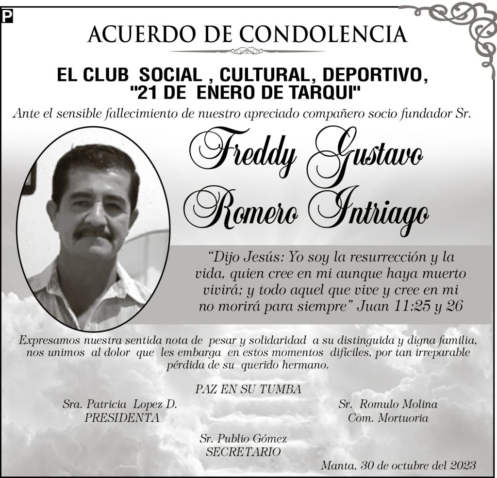 SR. FREDDY GUSTAVO ROMERO INTRIAGO - La Marea