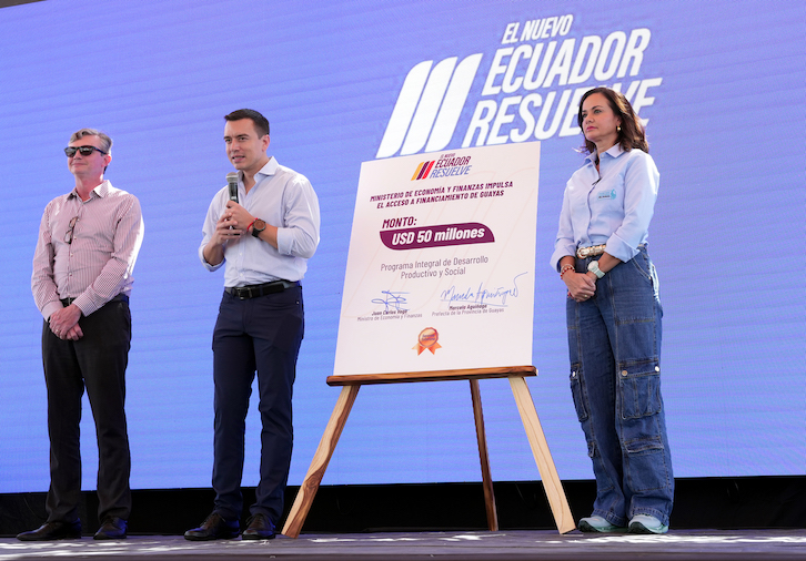 Daniel Noboa entregó aval por $50 millones a Prefectura del Guayas