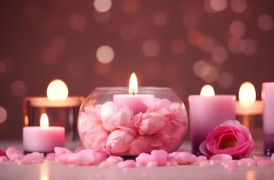 El amor y las velas rosas