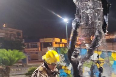 Santo Domingo: queman estatua del parque de la Madre