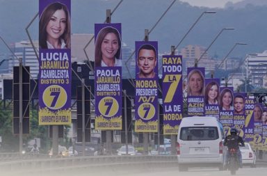 Este lunes 6 de enero del 2025 se inició el retiro de todos los afiches políticos que había en el puente de la Unidad Nacional, en Guayas.