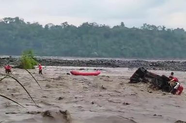 arrastrado por el río Upano Morona Santiago