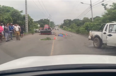 accidente en la vía Junín-Calceta