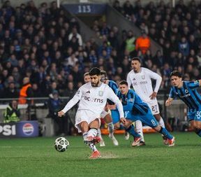 Champions. Joel Ordóñez y Brujas sufren dolorosa caída frente a Aston Villa en Bélgica