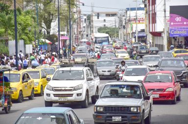 Estado del tráfico vehicular a la hora del almuerzo de este lunes, 17 de marzo